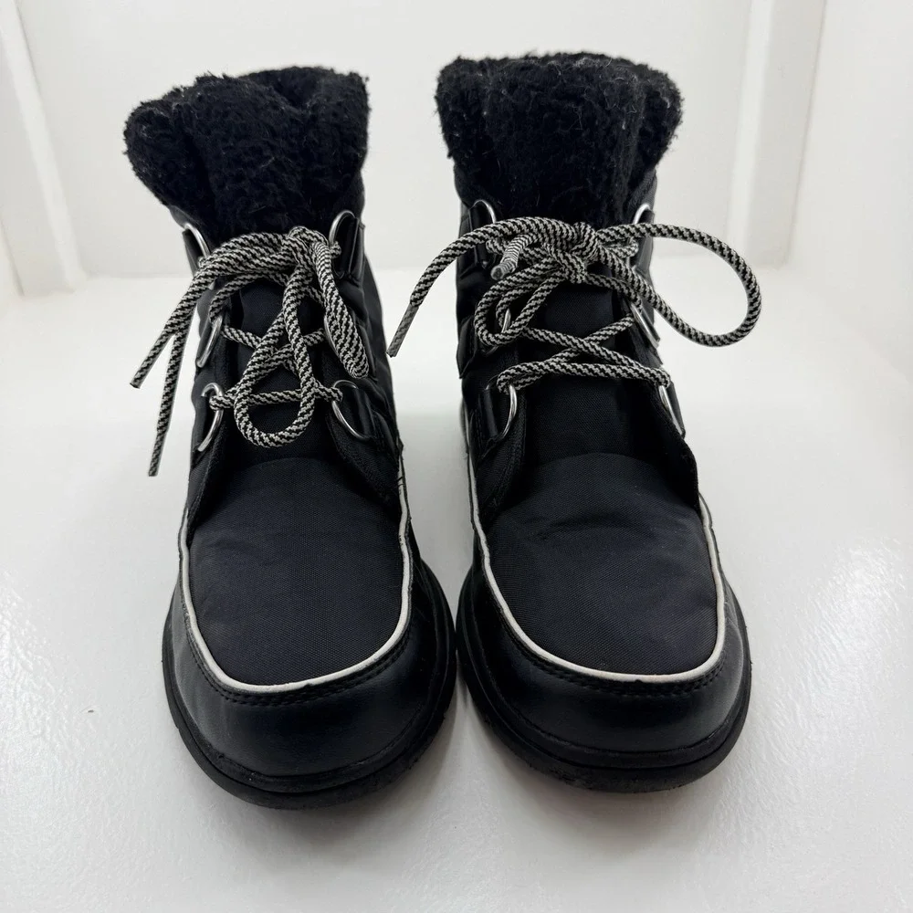 Sorel Explorer Carnival Womens 9.5 Black Waterproof Winter Snow Boots NL3040-010
